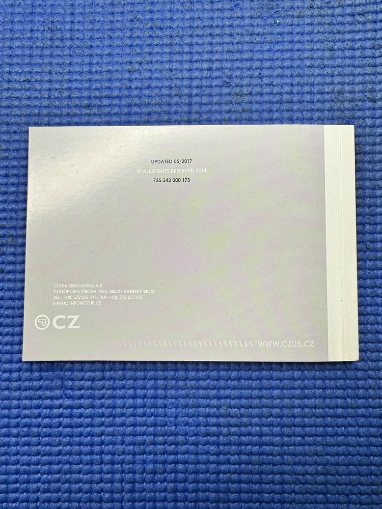 CZ 527 Owners manual New