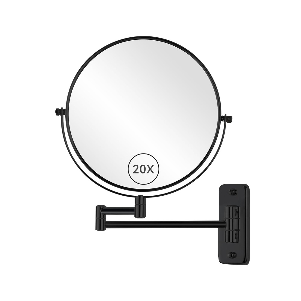 8” Wall Mount Makeup Mirror with 20X Strong Magnification, Double Sided Shavi...
