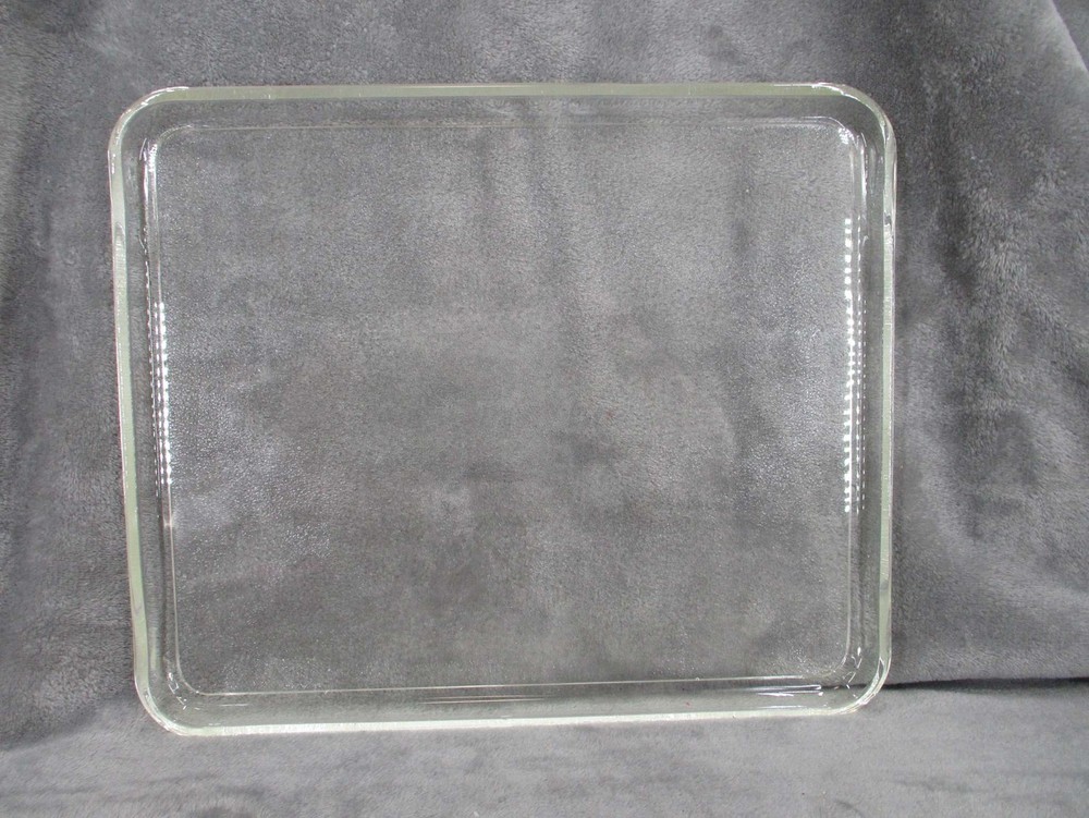 Glass Baking Dish Plate Rectangular Clear 9x13 Inch Heavy Duty Kitchenware Used