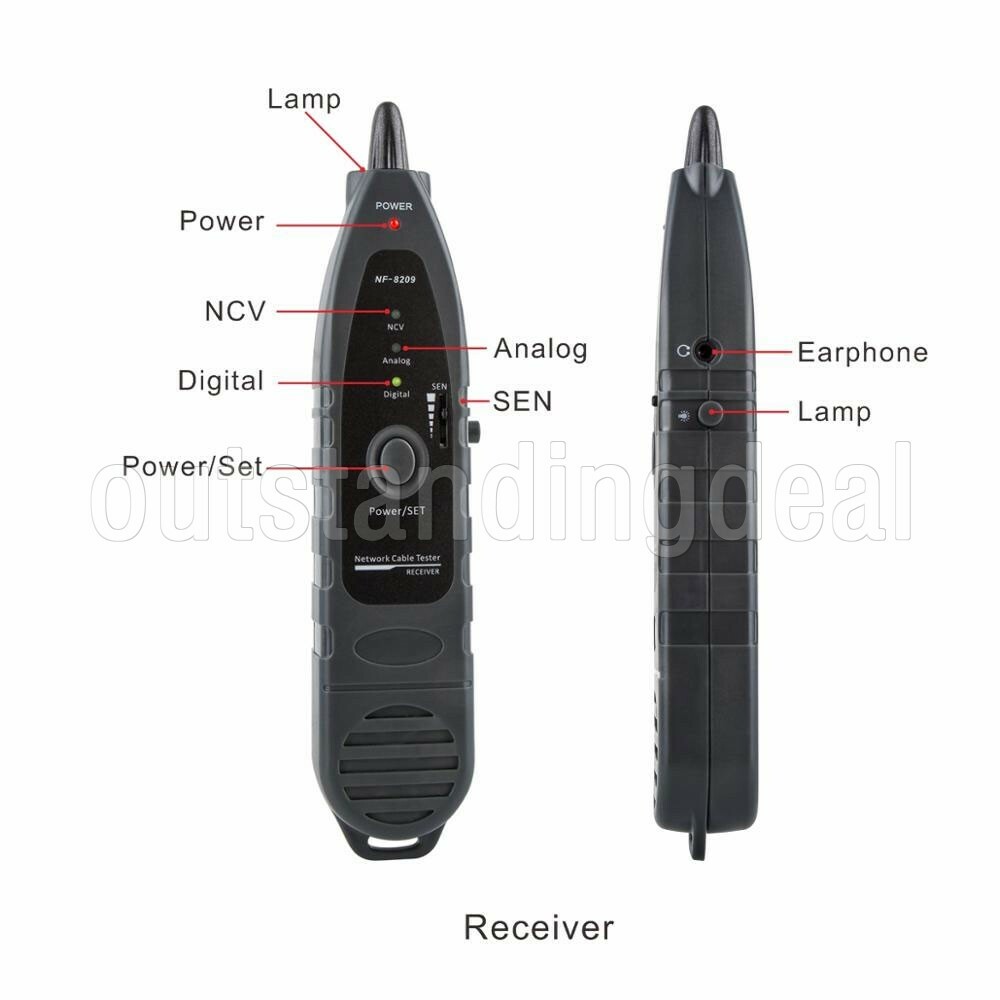 NF-8209 Cable Tracker Tester Network Cable Tester For CAT5 CAT6 Ethernet Cables-
