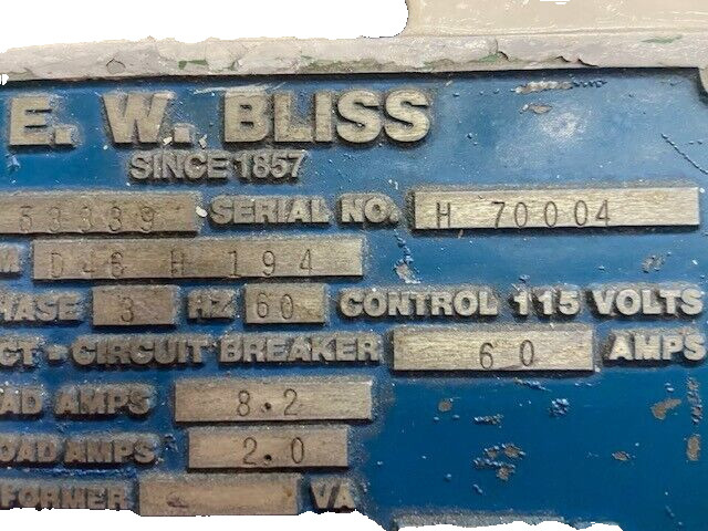 Bliss C- 60 Ton SSDD - Gap