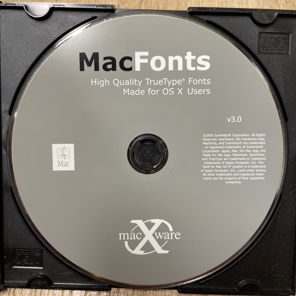Mac Ware Mac Fonts 2005 V3.0 OSX