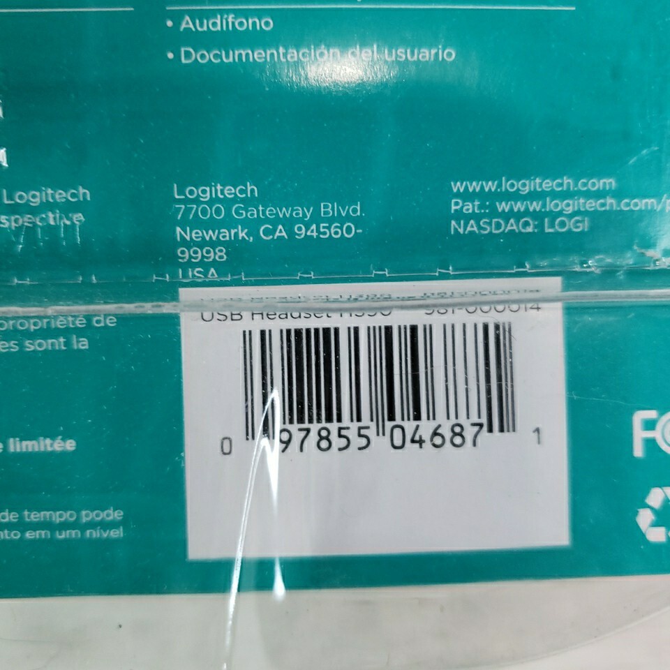 Logitech USB Wired Computer Headset w/Noise Canceling Microphone H390 New Open