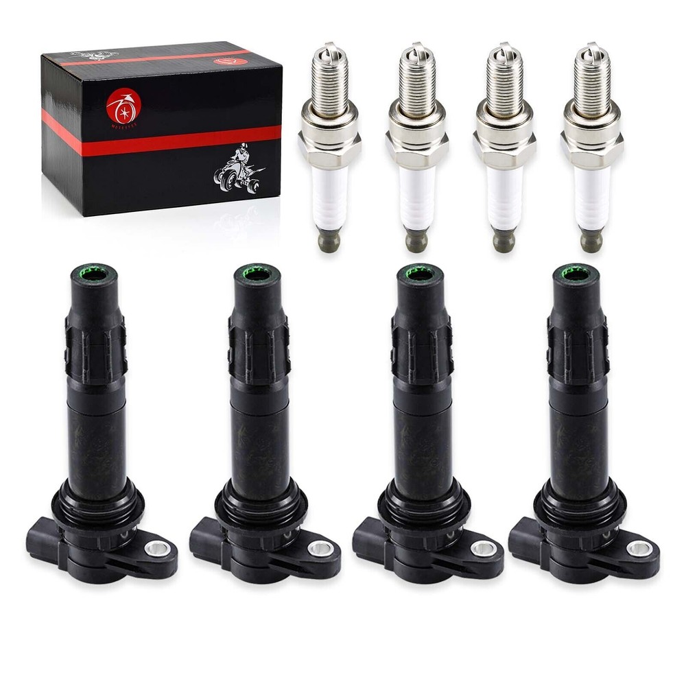 4 PACK Ignition Coil & Spark Plug for Yamaha Wave Runner VX Cruiser Sport Deluxe