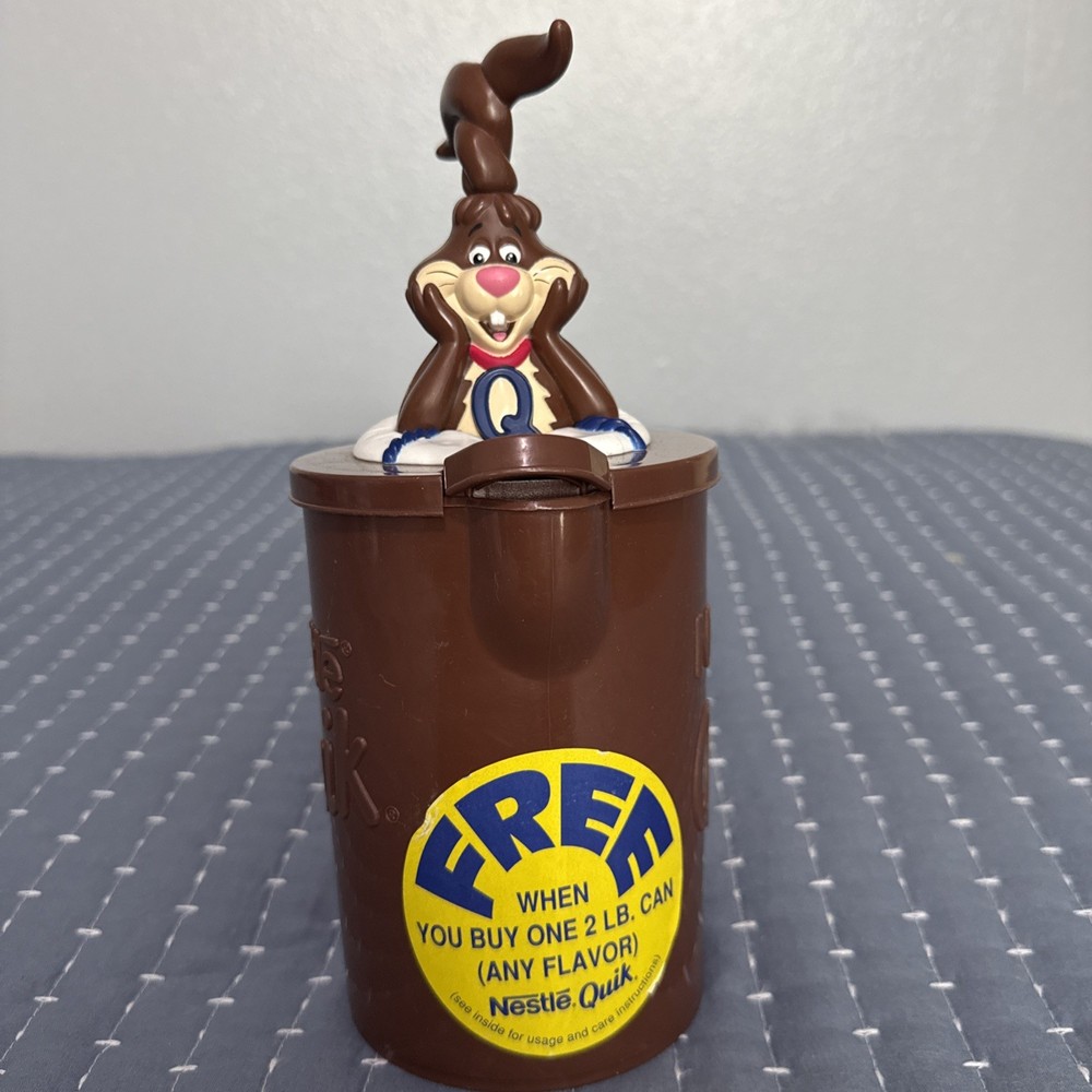 Vintage Nestle Quik Chocolate Brown Plastic Pitcher Bunny Rabbit