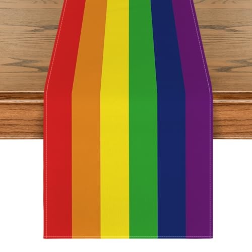Rainbow Pride Day LGBT Table Runner, Kind 13" x 90", Table Runner Multi Color