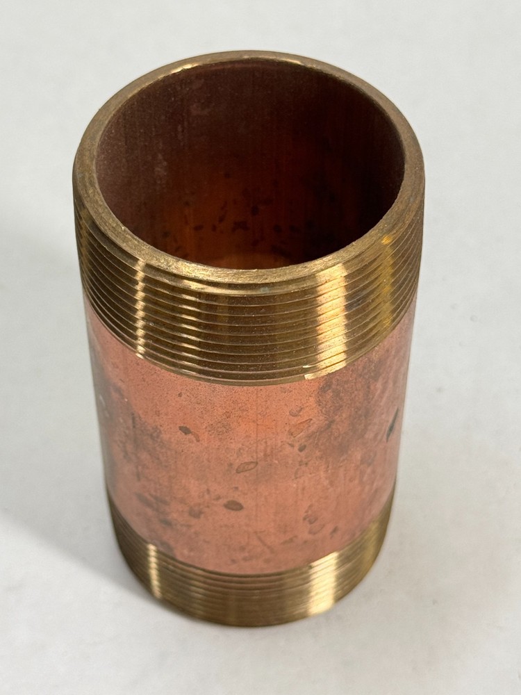 Brass Nipple 2" NPT Schedule 40 x 4" Long, Thread Both Ends