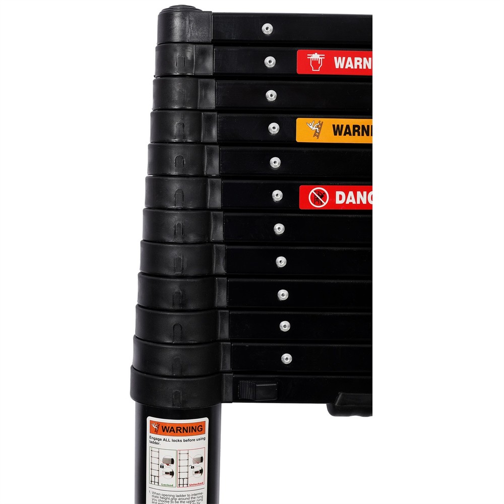 12.5FT Telescoping Step Ladder 330LBS Capacity Aluminum Extension Multi-Purpose