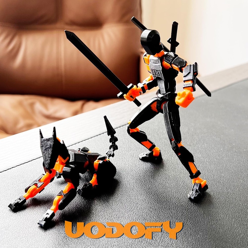 (Assembly Completed) T13 Action Figure Set, Black Orange(assembly