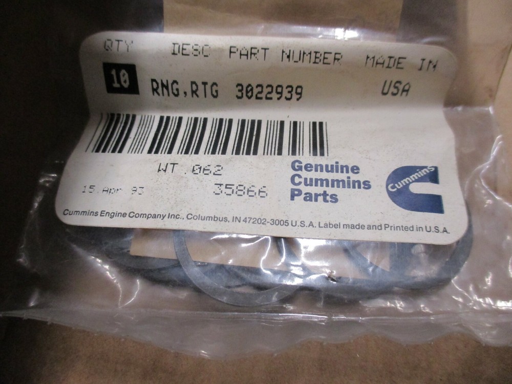 (10PACK) Cummins RING,RETAINING 3022939