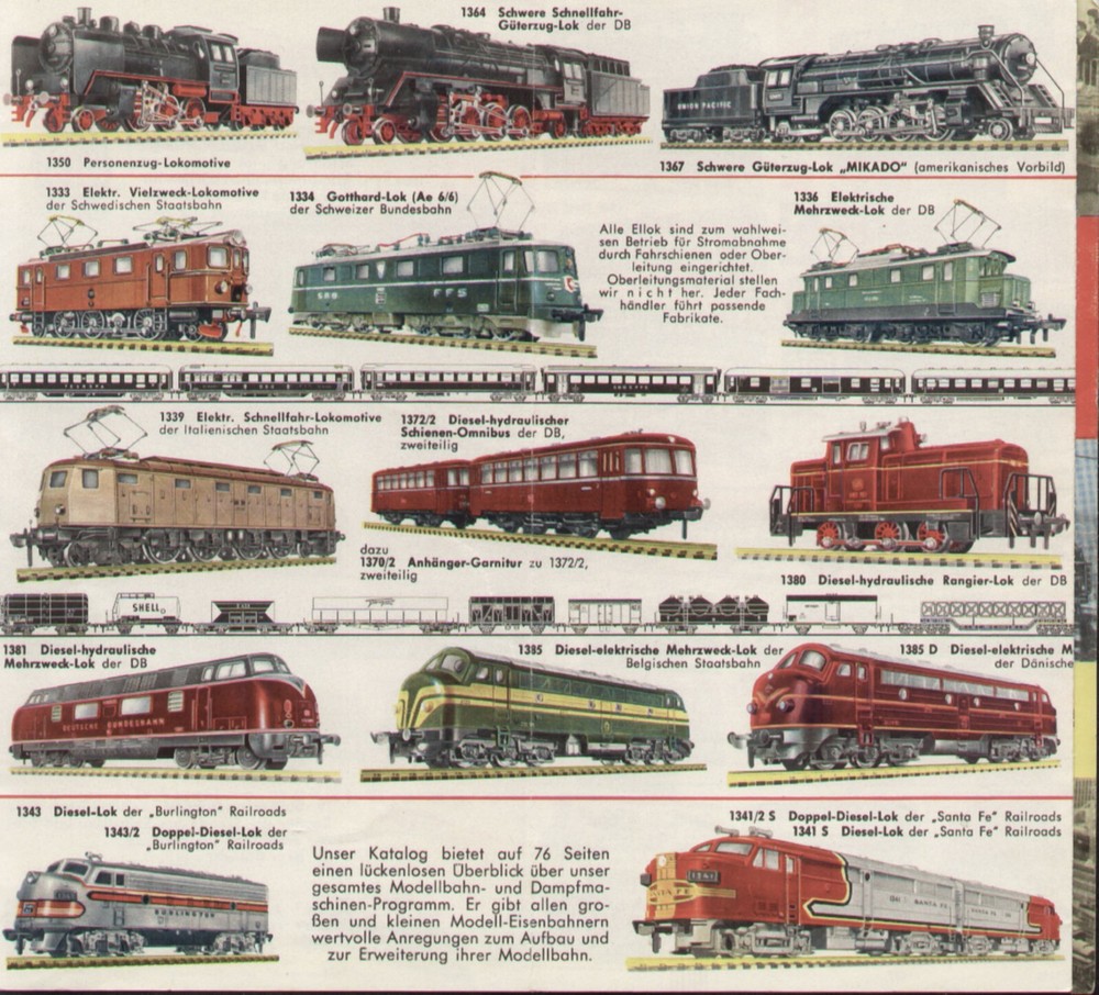 catalogue FLEISCHMANN 1962 HO brochure - FS E428 current - model true D aa