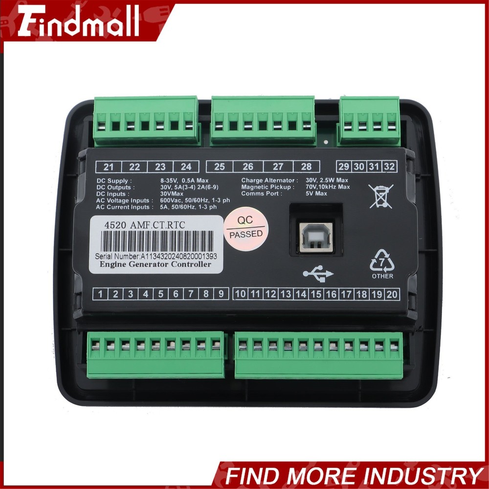 Findmall Generator Controller 3‑Phase Mains Detection Control Board DSE4520