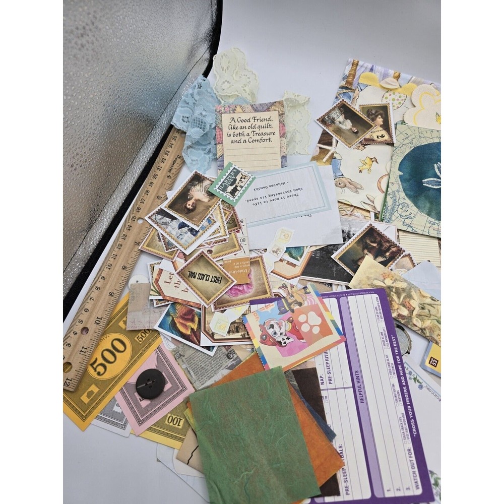 Mixed Ephemera Paper Sticker Junk Journal Collage Mixed Media