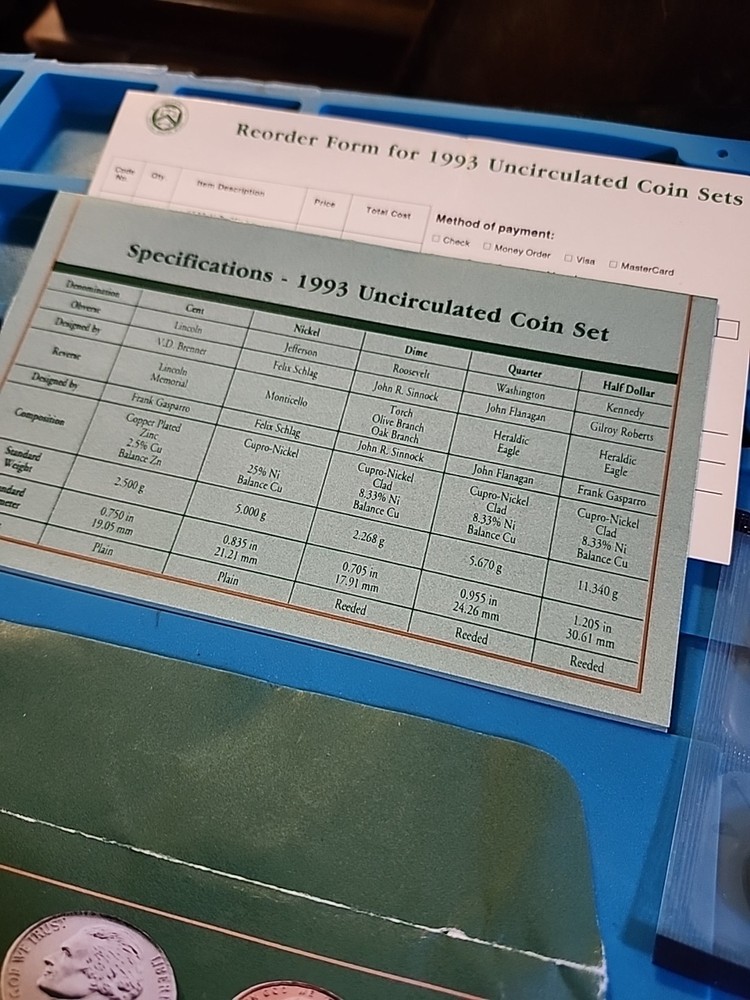 1993 US Mint Set Uncirculated 10-Coin P & D OGP