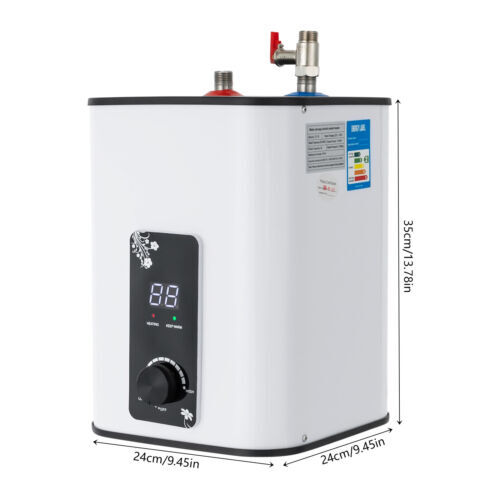8L Rectangle Electric Mini Tank Water Heater Instant Hot Water Heater 1500W