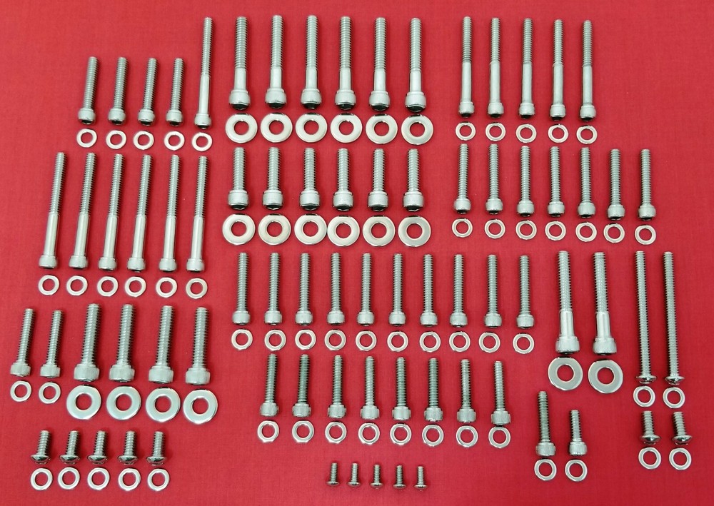 2000-2006 HARLEY SOFTAIL POLISHED STAINLESS ENGINE TRANSMISSION BOLT KIT SET