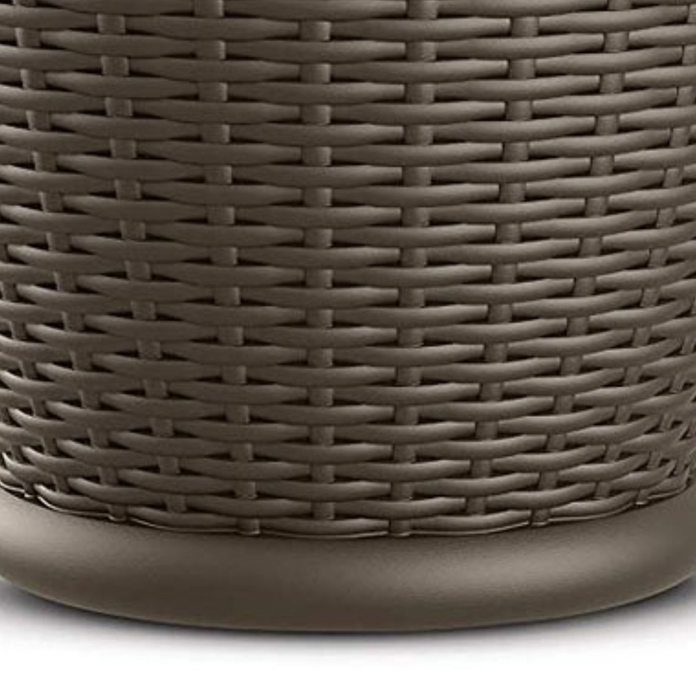 Suncast Willow 18 Inch Diameter Resin Decorative Wicker Patio Planter Pot, Java