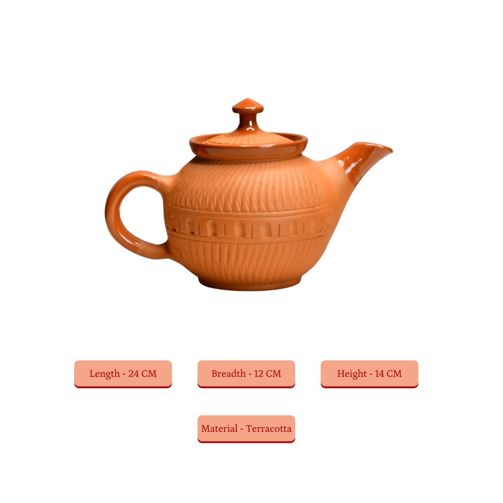 Sowpeace 24cm Terracotta Kettle Figurine – Brown, Decorative & Gift-Ready