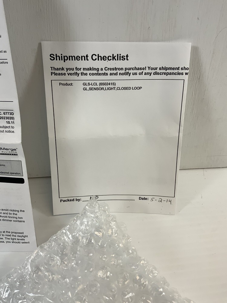(New) CRESTRON GLS-LCL Green Light Photocell Photosensor Closed Loop