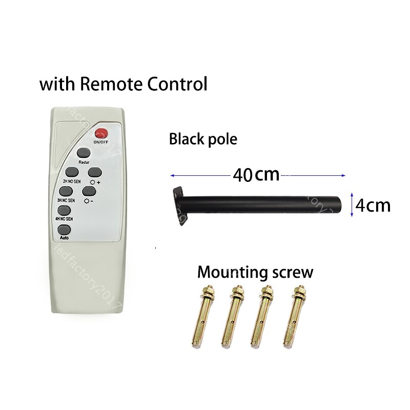 600W LED Solar Steert Lamp Frontyard Security Waterproof w/ Remote Control Pole