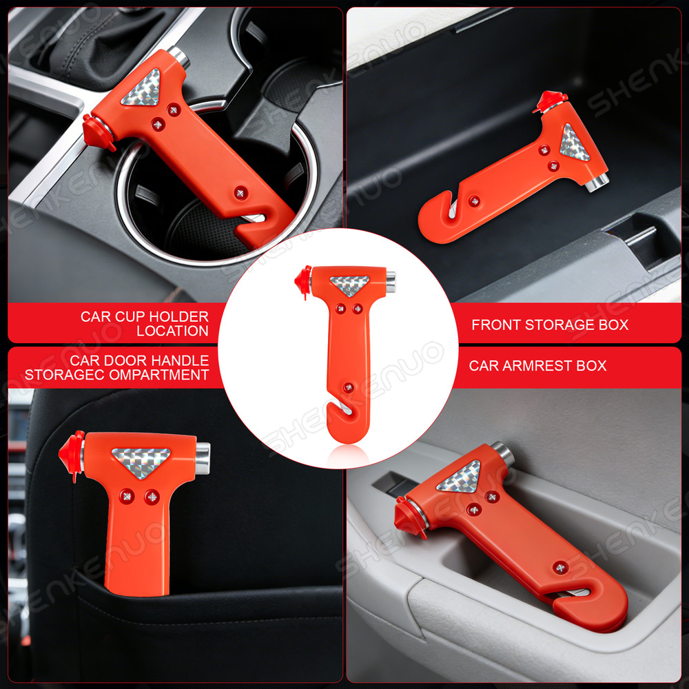 Multi-Function Car Safety Hammer – Emergency Window Breaker & Seatbelt Cutter