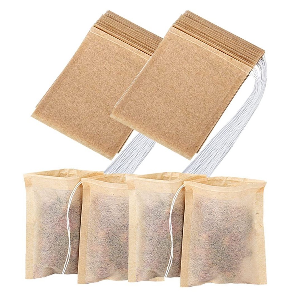 Tea Filter Bags with Tea Spoon, Safe & Natural Material, Disposable Tea Infus...