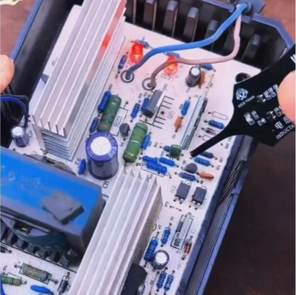 Inductance tester, electronic component, electronic mainboard fault detection