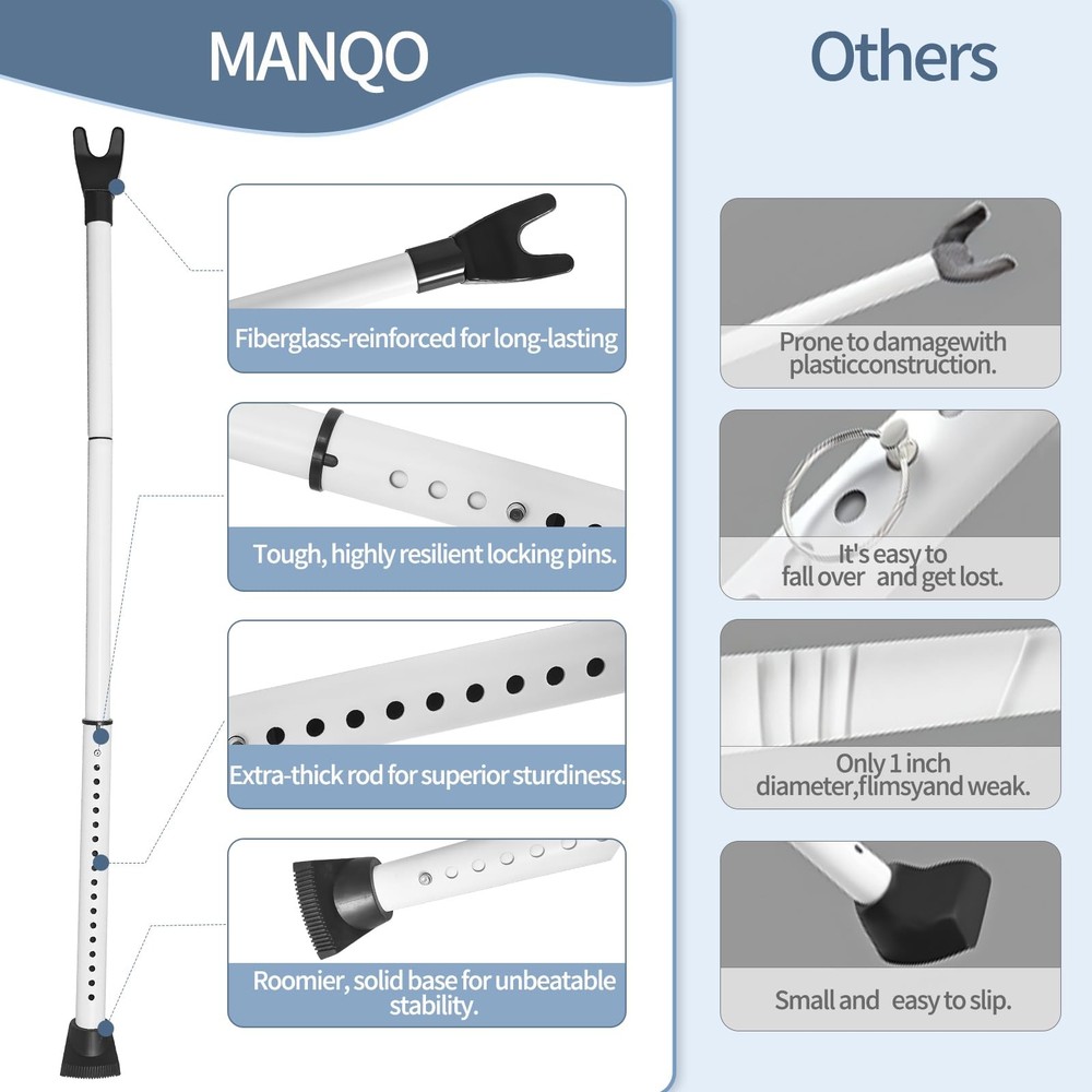 Upgraded Multi-Functional Door Security Bar & Sliding Windows 2 Pack, White