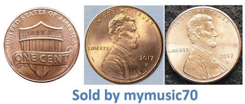 2017 P & D LINCOLN PENNY CENT SET - 1c Lincoln Union Shield theme ** ON HAND **