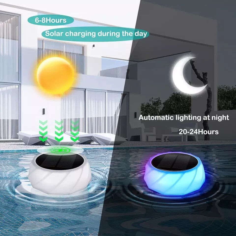 Pool Chlorine Floater, Tablet Floater with Solar Light, Floating...