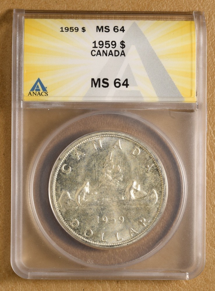 1959 Canada Silver Dollar ANACS MS64