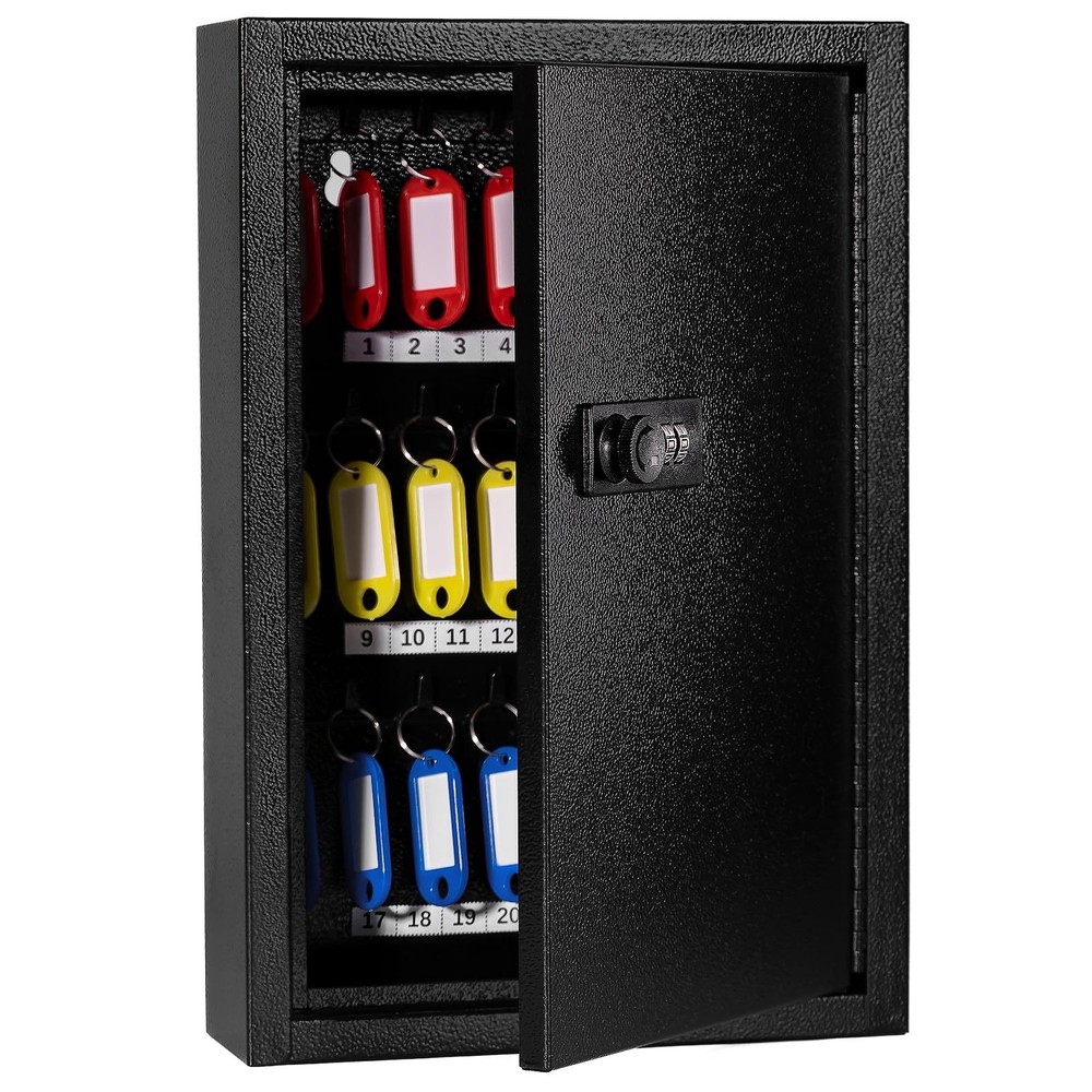 Sumerfnt Key Box Wall Mount with Code, Key Cabinet Lock Box for 40 Keys, Meta...
