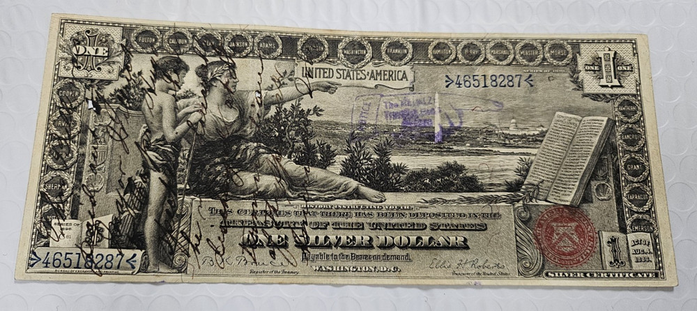 1896 1 Dollar Silver Certificate Educational Note AA421