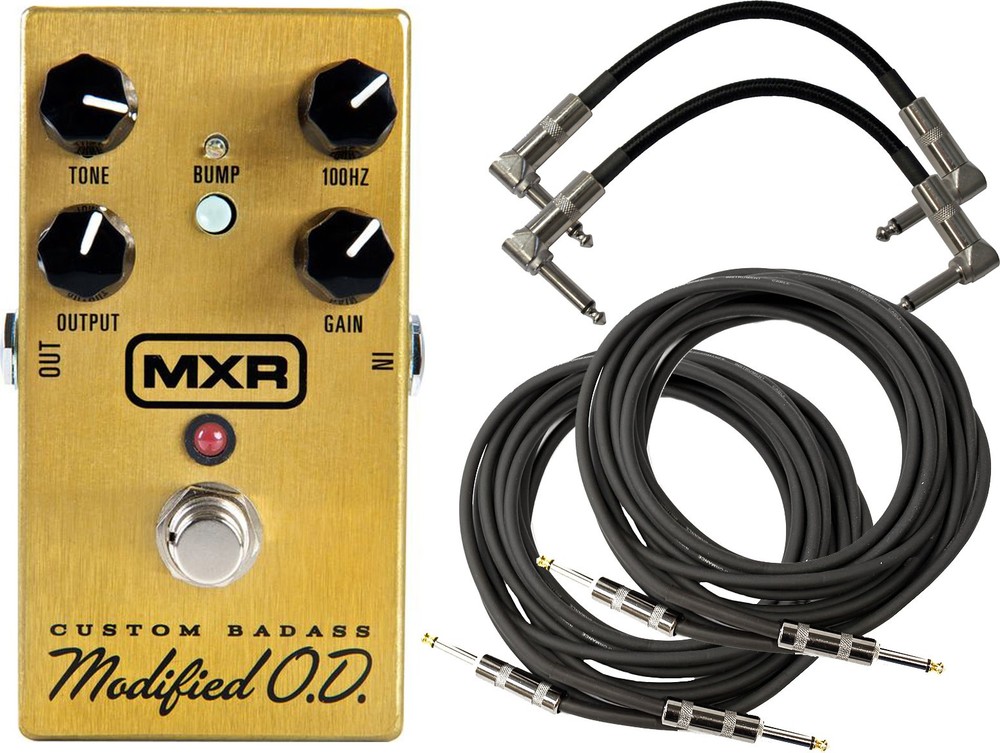 MXR M77 Badass Overdrive Stomp Box w/ 4 Cables