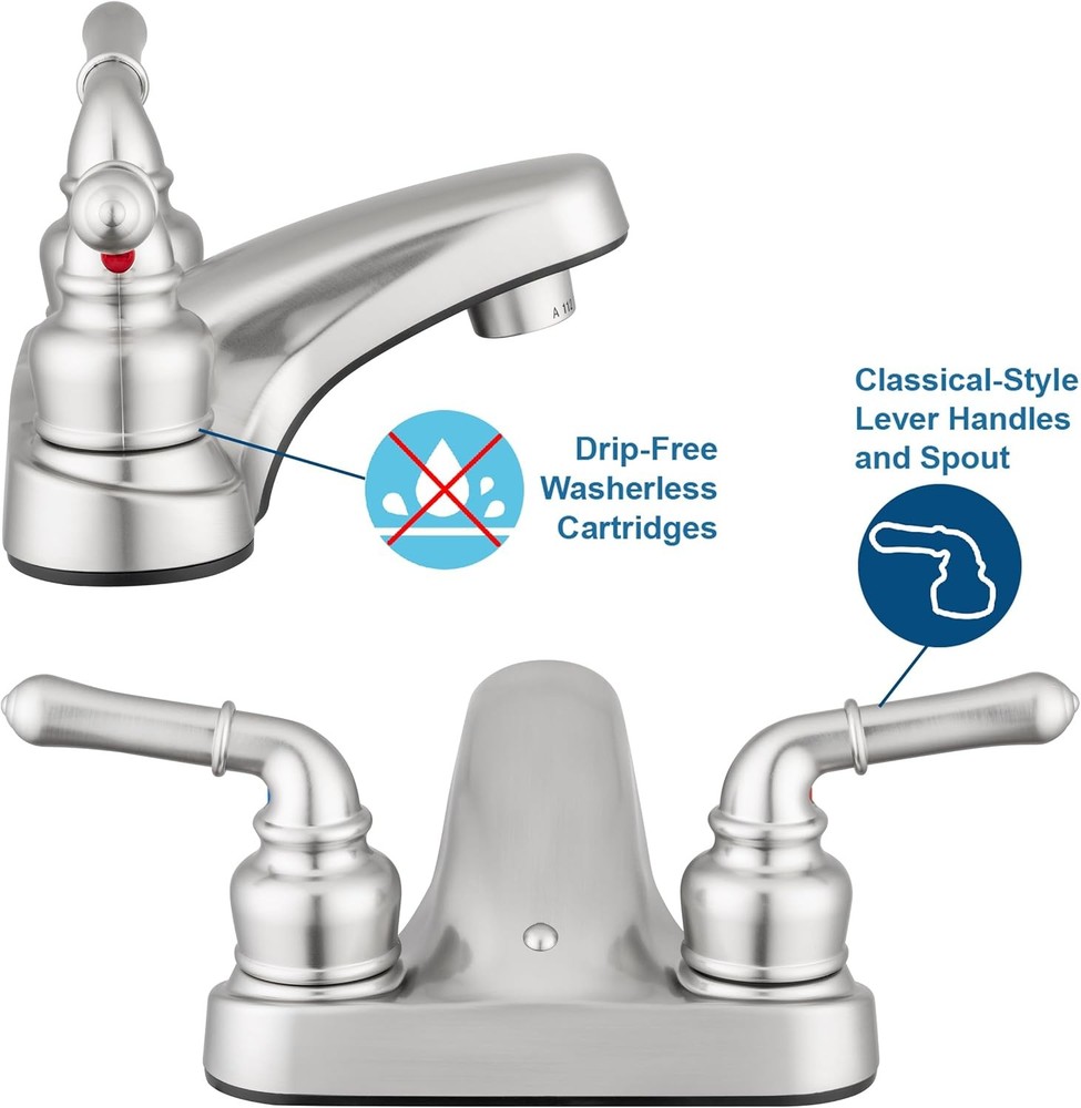 Bathroom sink faucet brushed nickel