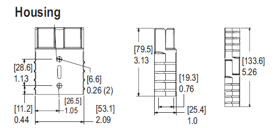 941 Generic 175 Amp Blue Battery Connector Housing