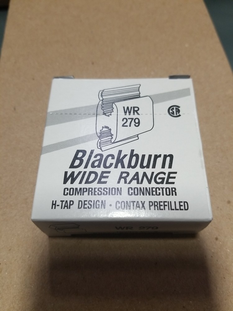 25-PACK THOMAS & BETTS BLACKBURN WR279 WIDE RANGE COMPRESSION CONNECTOR H-TAP