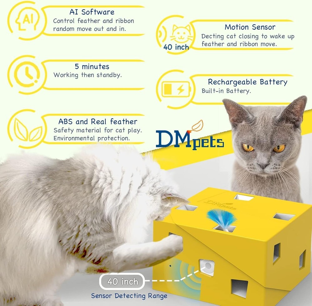 Smart cat electric toy, USB charging, upgraded mole cat interactive game.