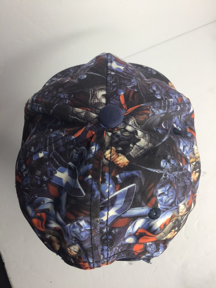 Marvel Avengers Snap Back Hat Size L/XL Adjustable Multi Colored Preowned