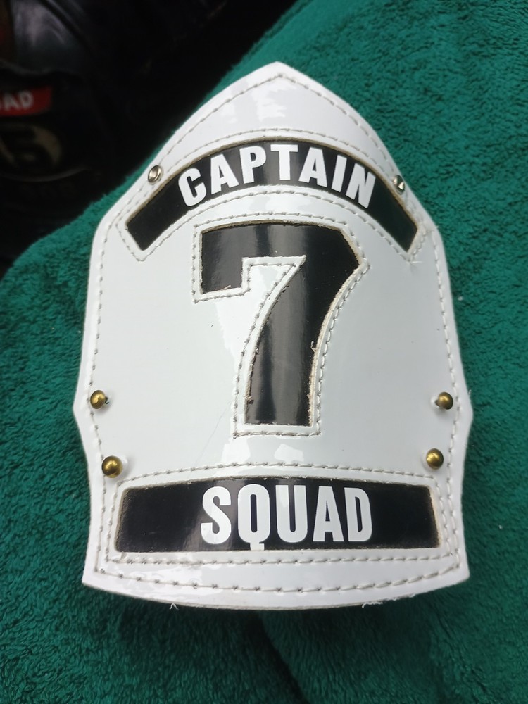 Cairns Fire helmet front piece, Squad 7 fire helmet shield, LUCKY 7