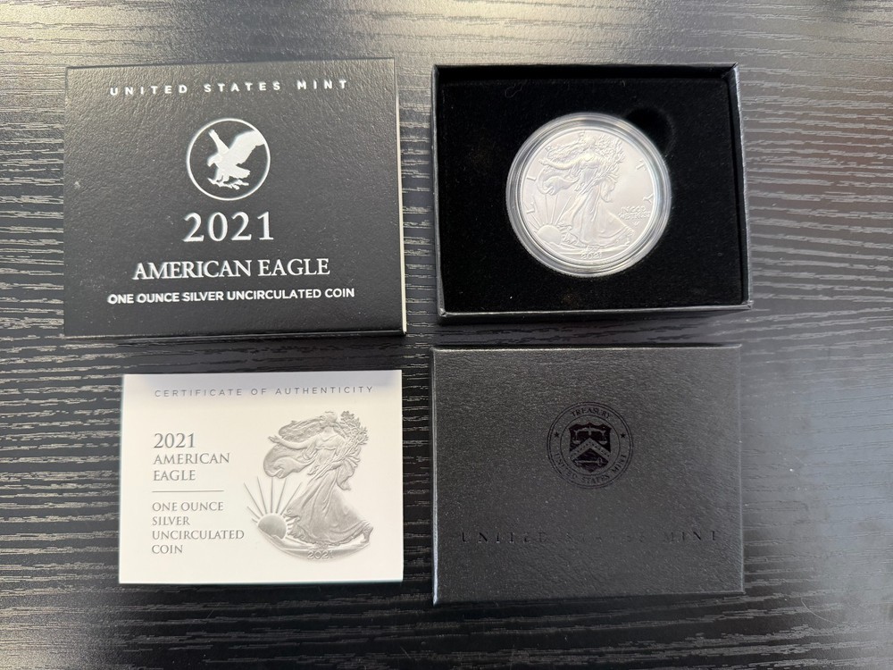 2021-W American Silver Eagle Burnished Uncirc., Type 2, lim. mint., w/ OGP & COA