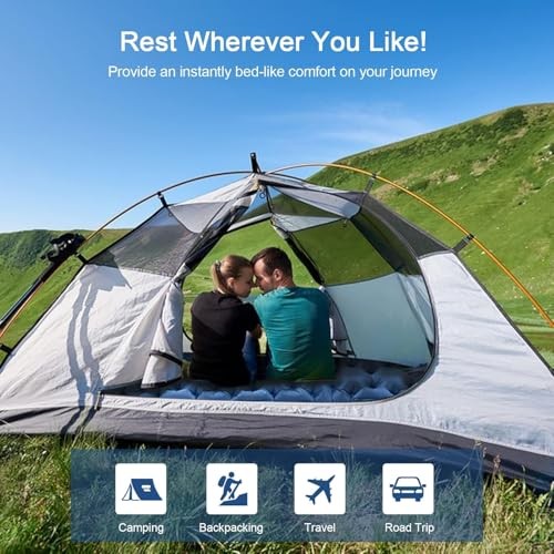 Sleeping Pad for Camping- Ultralight Inflatable Sleeping Mat with Built-in