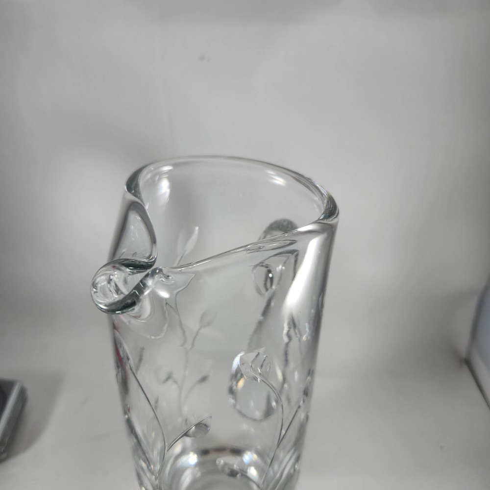 Etched Glass Pitcher with Handle 8" Inches