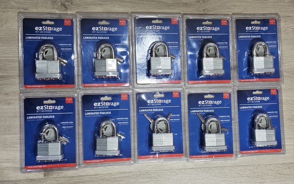 10 Pack 2" Laminated Padlock High Security Laminated Steel Anti Pick 5 Pin