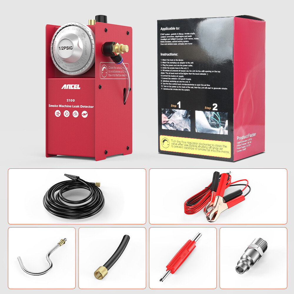 ANCEL S100 Auto EVAP Smoke Machine Tester Car Vacuum Pipe System Diagnostic Tool