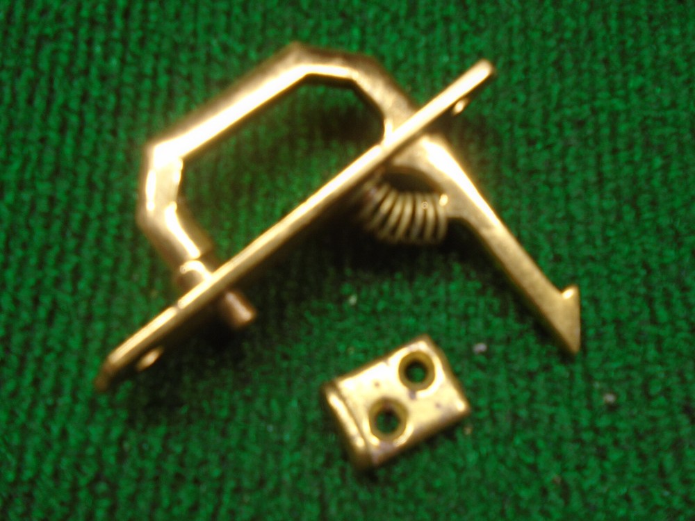 CIRCA 1920 BRASS CABINET PULL or LIFT w/SPRING & STRIKER LATCH (41180)