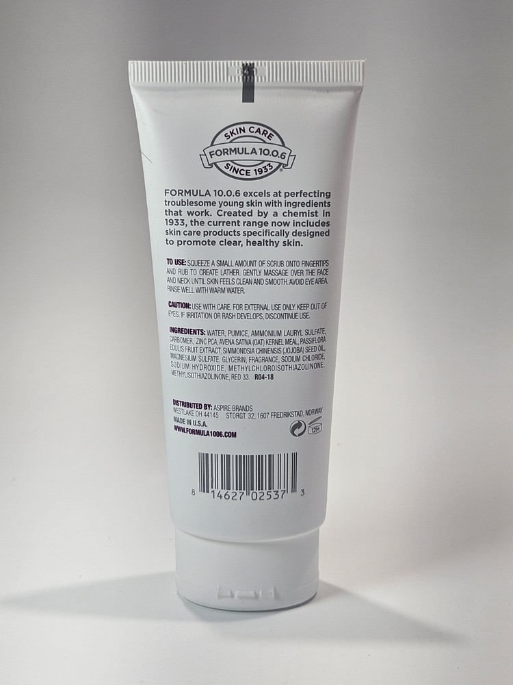 Formula 10.0.6 One Smooth Operator Pore Clearing Face Scrub 3.4 fl.oz SEALED