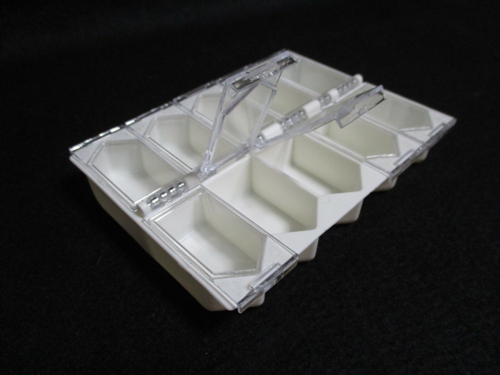 10 compartments Beads Display Storage Box Case Plastic White Clear DAISO JAPAN