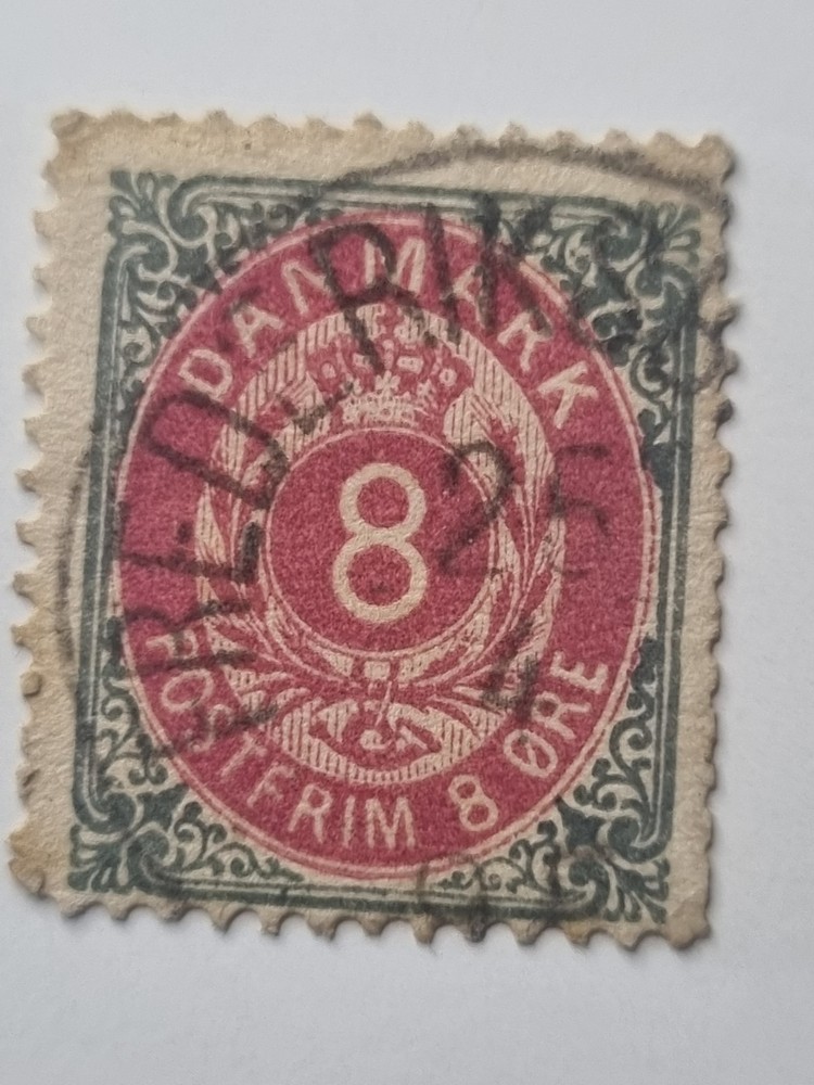 Classic 1880s Denmark 8 Øre Bicolor RefN5