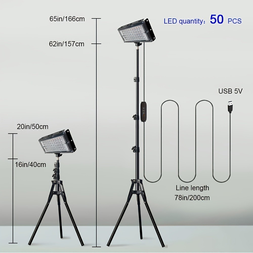4pcs Adjustable 22000 Lumen LED Work Lights with Foldable Tripod Stand 6500K